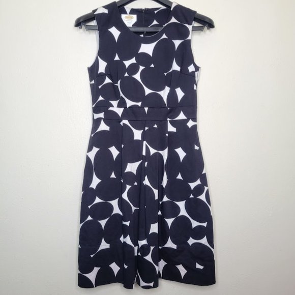 Talbots Black and White Stretch A-Line Dress, Size 4 - Picture 1 of 7
